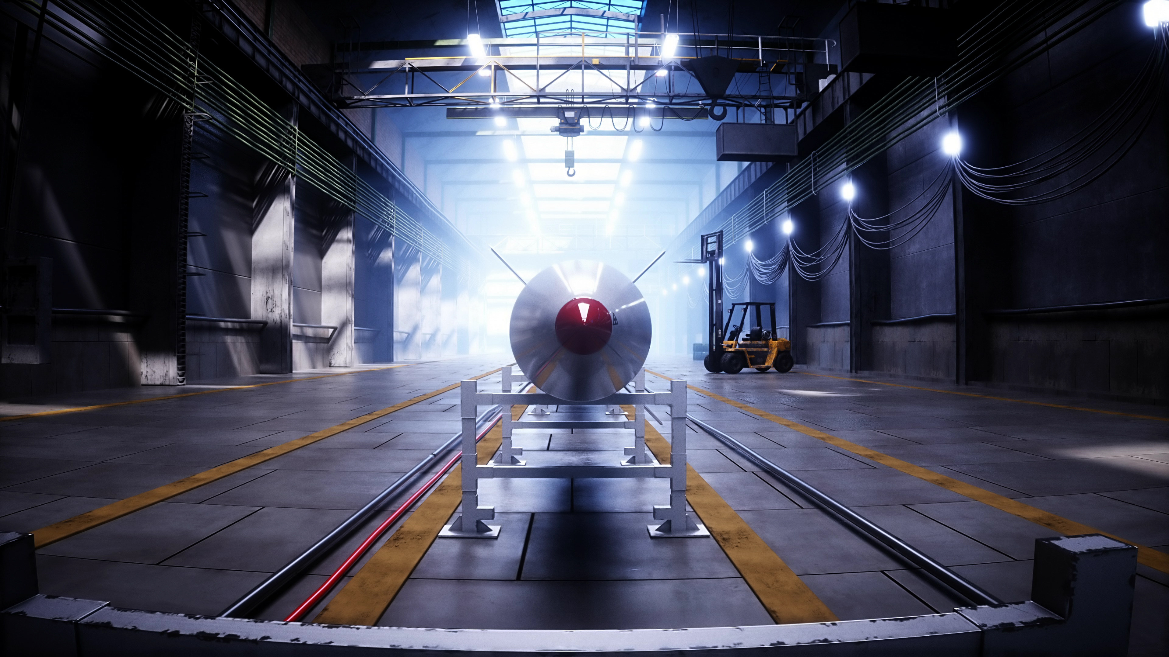 Military tactic rocket factory, production line