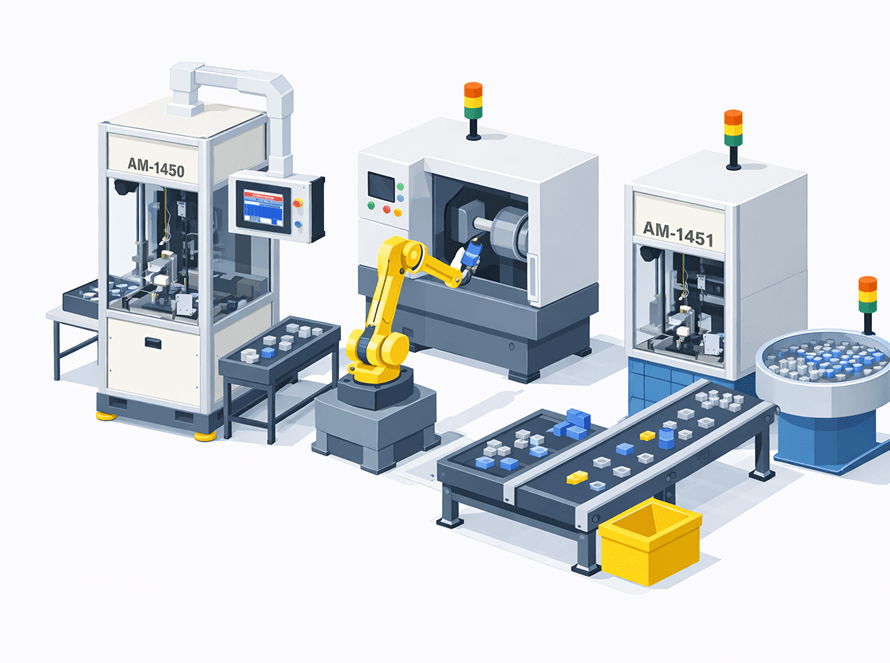 Robotic arm managing parts on a machine and conveyor